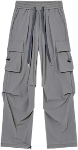 Men Cargo Pants Baggy Trendy Casual Parachute Streetwear Comfy Strentchy Loose Fit Harem Joggers with Pockets