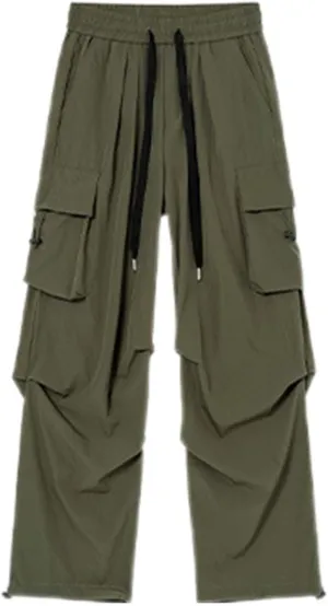 Men Cargo Pants Baggy Trendy Casual Parachute Streetwear Comfy Strentchy Loose Fit Harem Joggers with Pockets