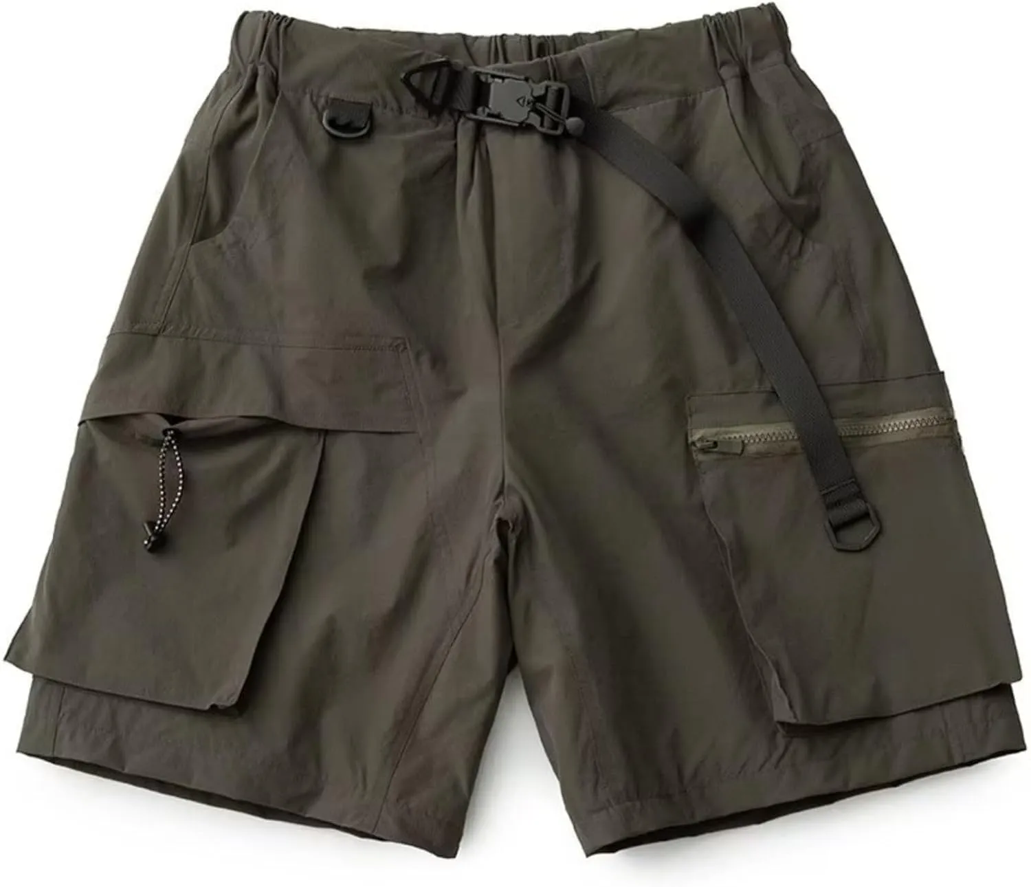Men Ice Silk Shorts Quick Drying Breathable Workout Gym Shorts Elastic Waist Drawstring Casual Shorts Outdoor Running