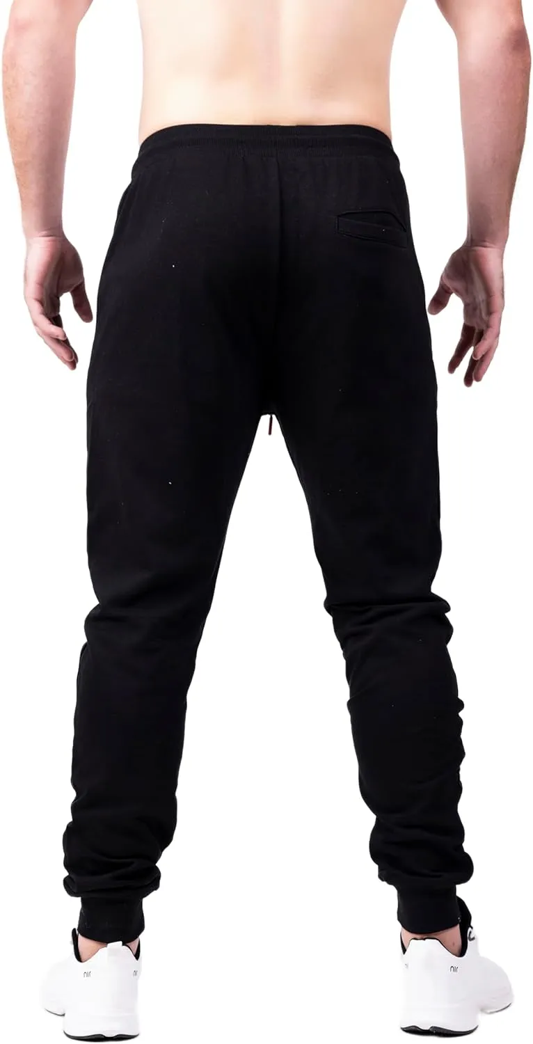 Men's Active Premium Quality Workout Joggers, Sweatpants with Zipper Pocket, Adjustable Drawstring, S-XXL