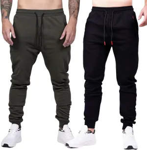 Men's Active Premium Quality Workout Joggers, Sweatpants with Zipper Pocket, Adjustable Drawstring, S-XXL