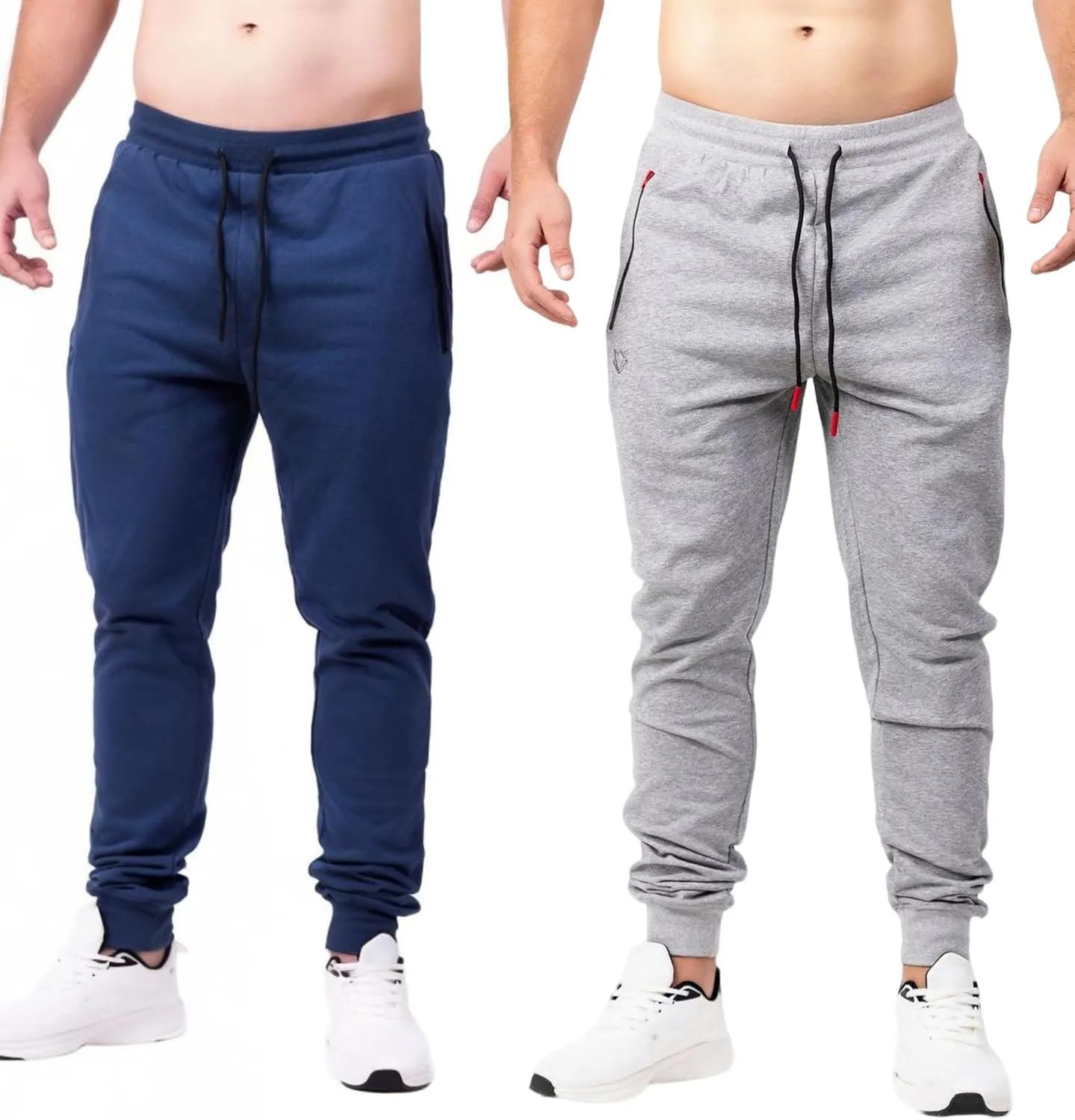 Men's Active Premium Quality Workout Joggers, Sweatpants with Zipper Pocket, Adjustable Drawstring, S-XXL