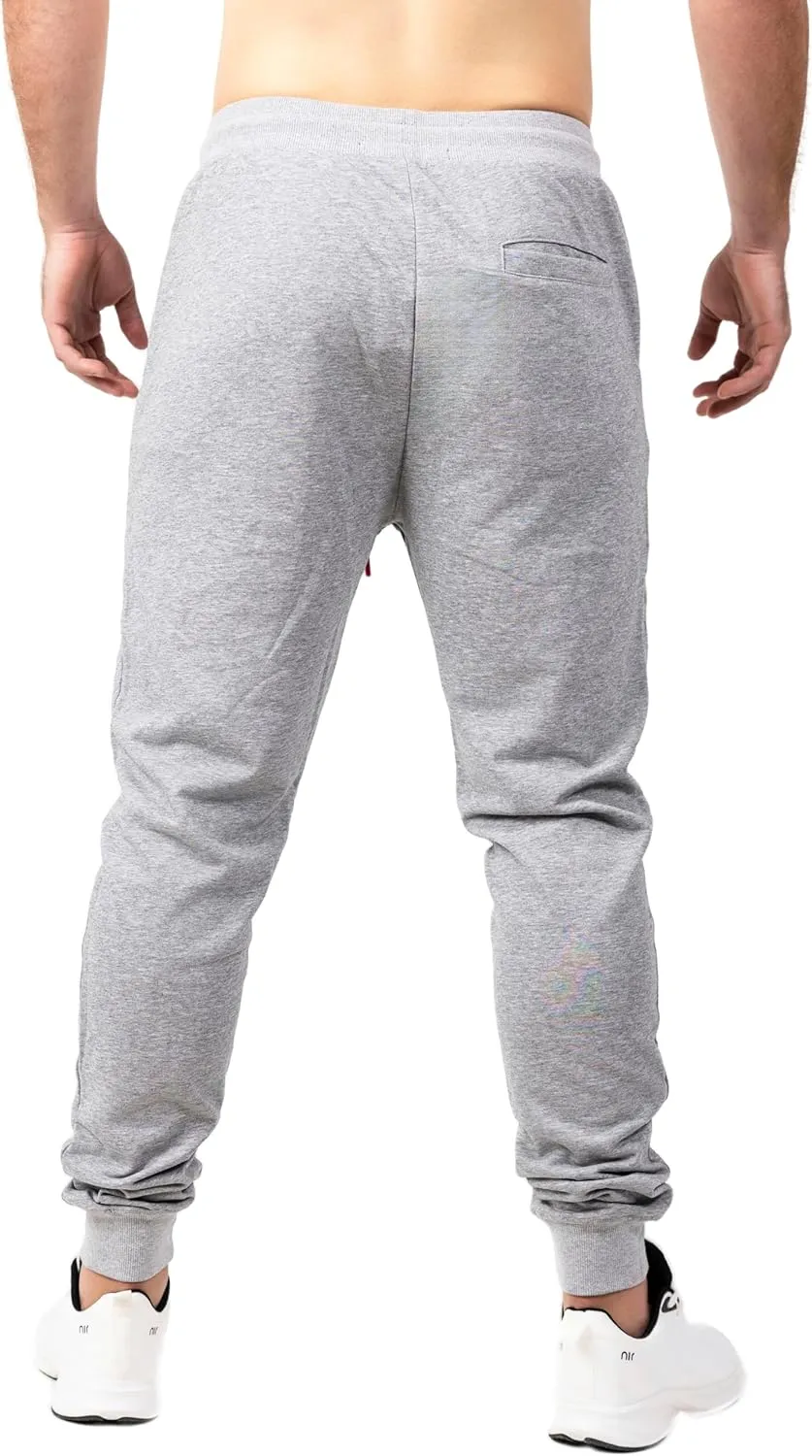Men's Active Premium Quality Workout Joggers, Sweatpants with Zipper Pocket, Adjustable Drawstring, S-XXL