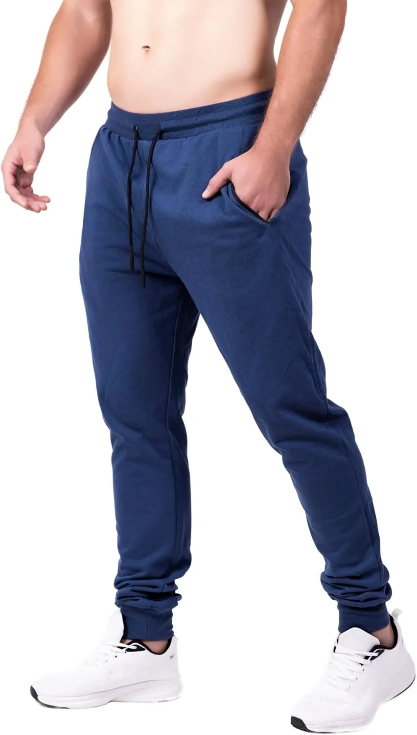 Men's Active Premium Quality Workout Joggers, Sweatpants with Zipper Pocket, Adjustable Drawstring, S-XXL
