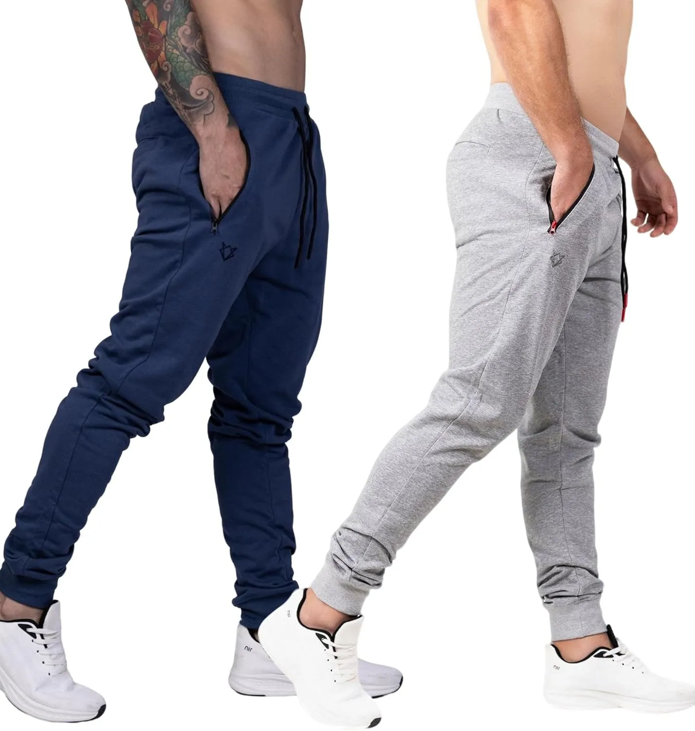 Men's Active Premium Quality Workout Joggers, Sweatpants with Zipper Pocket, Adjustable Drawstring, S-XXL