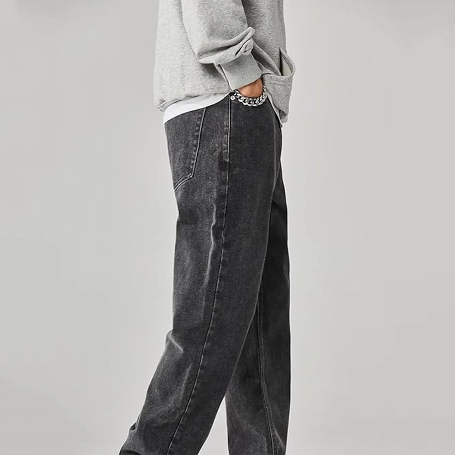 Men's Baggy Jeans Y2k Loose Fit 90s Hip Hop Casual Baggy Fit Denim Pants Fashion Straight Leg Plain Streetwear Jeans
