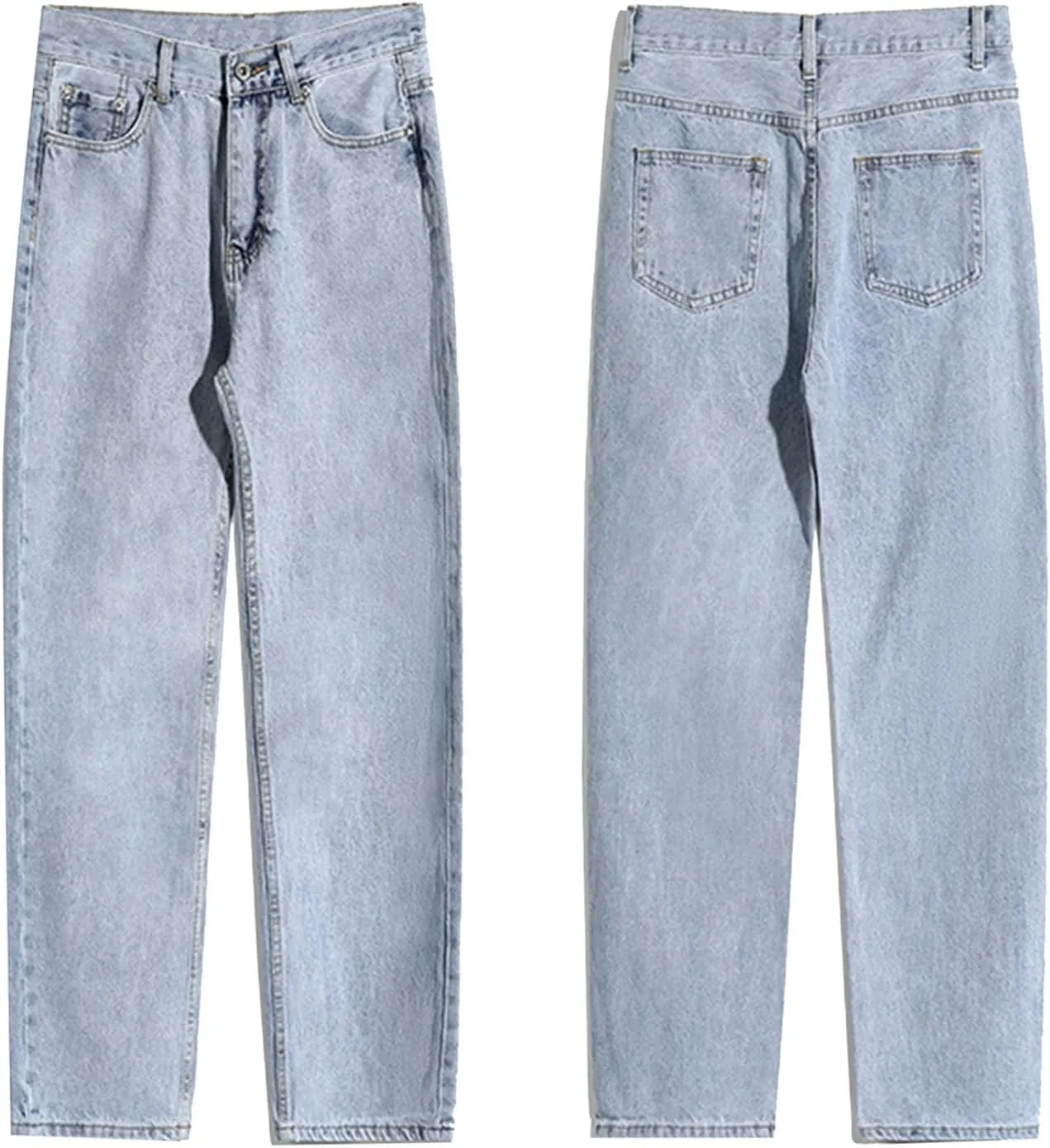 Men's Baggy Jeans Y2k Loose Fit 90s Hip Hop Casual Baggy Fit Denim Pants Fashion Straight Leg Plain Streetwear Jeans