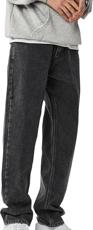 Men's Baggy Jeans Y2k Loose Fit 90s Hip Hop Casual Baggy Fit Denim Pants Fashion Straight Leg Plain Streetwear Jeans