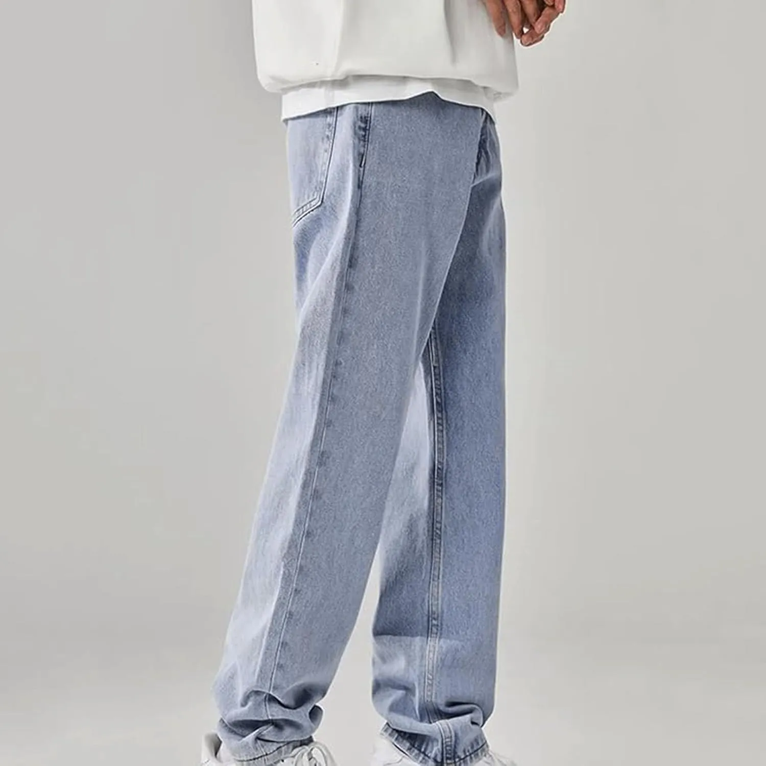 Men's Baggy Jeans Y2k Loose Fit 90s Hip Hop Casual Baggy Fit Denim Pants Fashion Straight Leg Plain Streetwear Jeans
