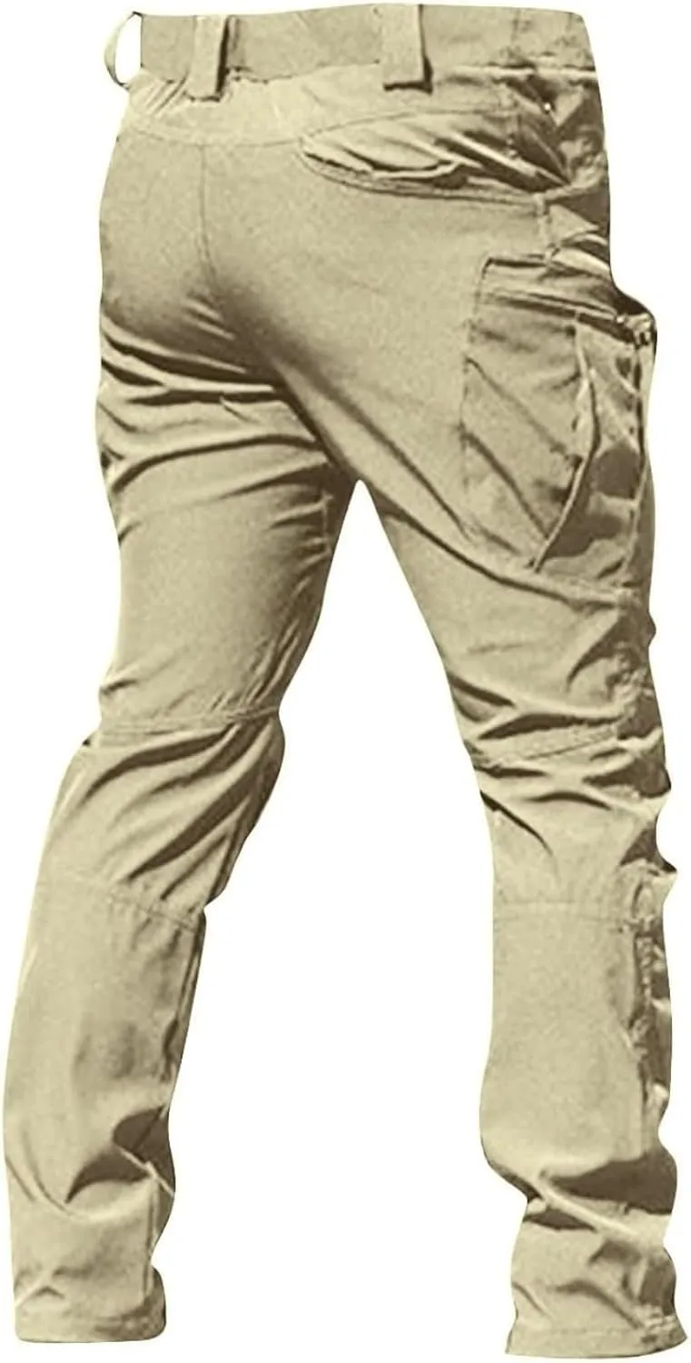 Men's Cargo Pants Stretch Tactical Pants Multi Pockets Hiking Ripstop Stretch Stylish Slim Fit Trousers 2025