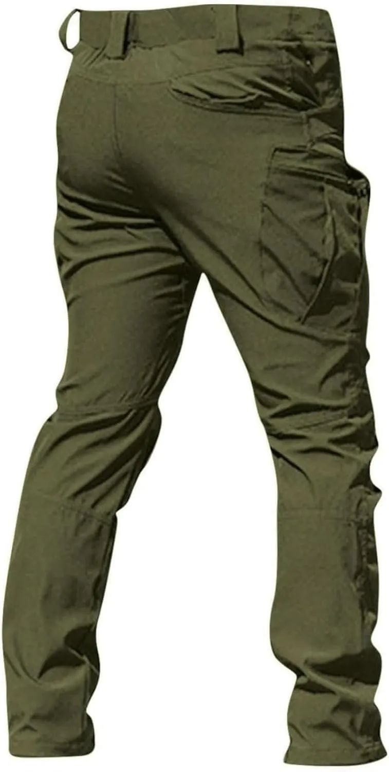 Men's Cargo Pants Stretch Tactical Pants Multi Pockets Hiking Ripstop Stretch Stylish Slim Fit Trousers 2025