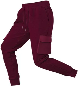 Mens Cargo Pants with 4 Pockets Casual Hiking Dress Work Joggers Running Sweatpants for Active Full Length