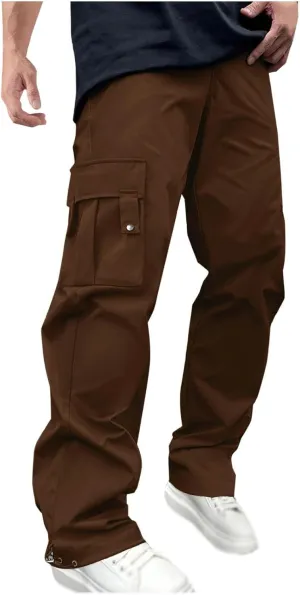 Men's Casual Baggy Cargo Pants Workout Joggers Stretch Sweatpants Hiking Tactical Pants with Multi Pockets