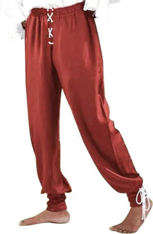 Mens Fashion Casual Printed Linen Elastic Waistband Trousers Pants Sport Breathable Loose Elasticity Pants