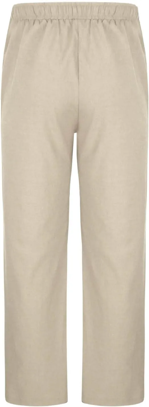 Mens Linen Pants Beach Casual Elastic Waist Pants Drawstring Summer Beach Pants Quick Dry Baggy Pants Moisture Wicking