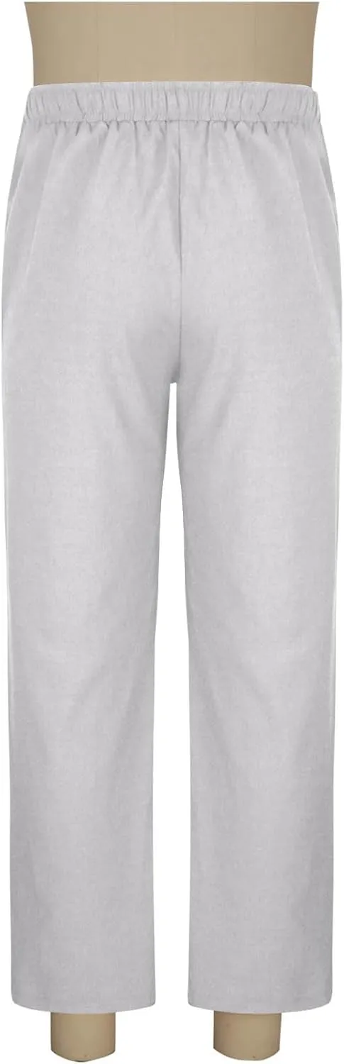 Mens Linen Pants Beach Casual Elastic Waist Pants Drawstring Summer Beach Pants Quick Dry Baggy Pants Moisture Wicking