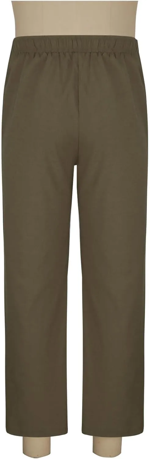 Mens Linen Pants Beach Casual Elastic Waist Pants Drawstring Summer Beach Pants Quick Dry Baggy Pants Moisture Wicking