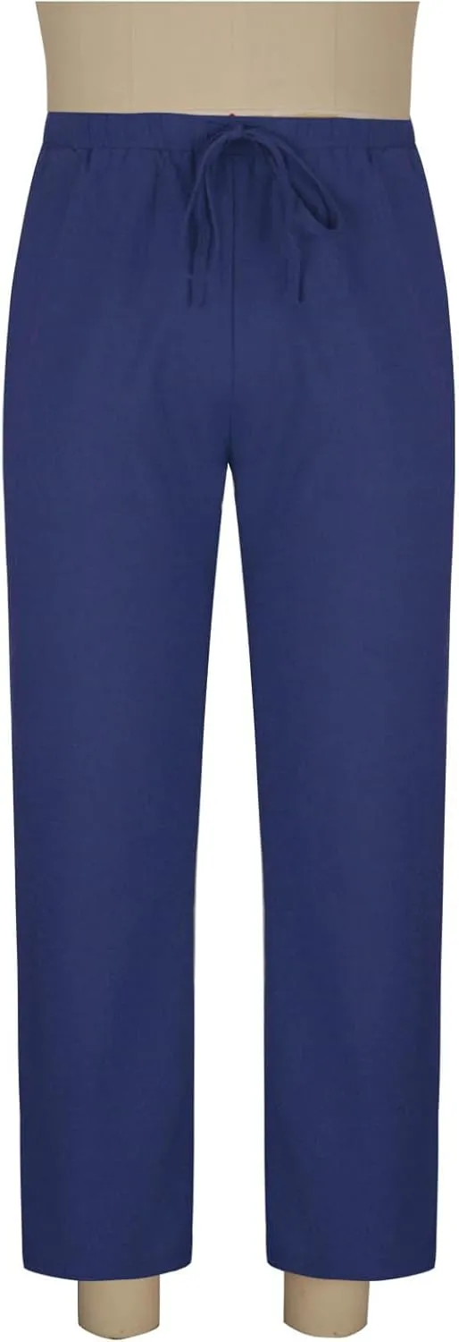 Mens Linen Pants Beach Casual Elastic Waist Pants Drawstring Summer Beach Pants Quick Dry Baggy Pants Moisture Wicking