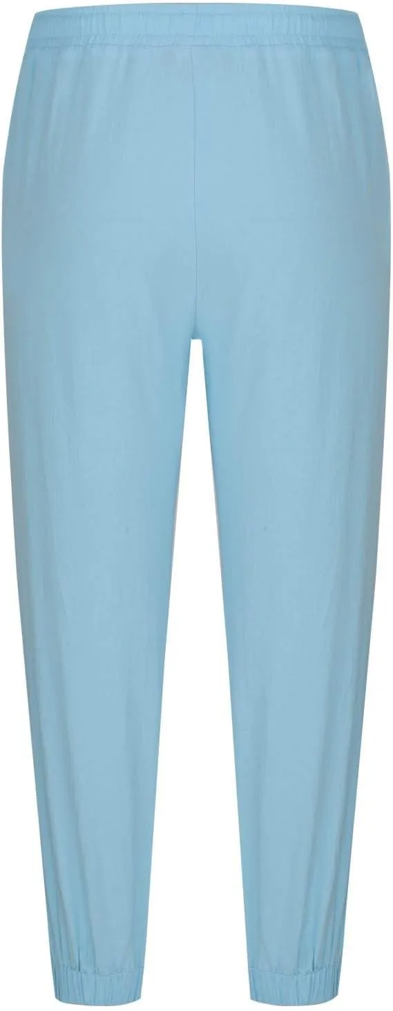 Men's Linen Pants for Summer Straight Leg Comfy Fit Baggy Cropped Solid Trouser Slacks Summer with Pockets