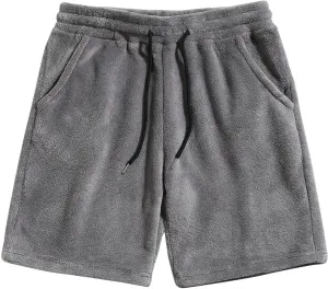 Mens Lounge Shorts Fleece Spring Fall Summer Casual Shorts Soft Touch Comfy Sleepwear PJ Bottoms