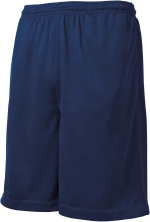 Men's Moisture-Wicking Long Mesh Shorts with Pockets in Sizes XS-4XL
