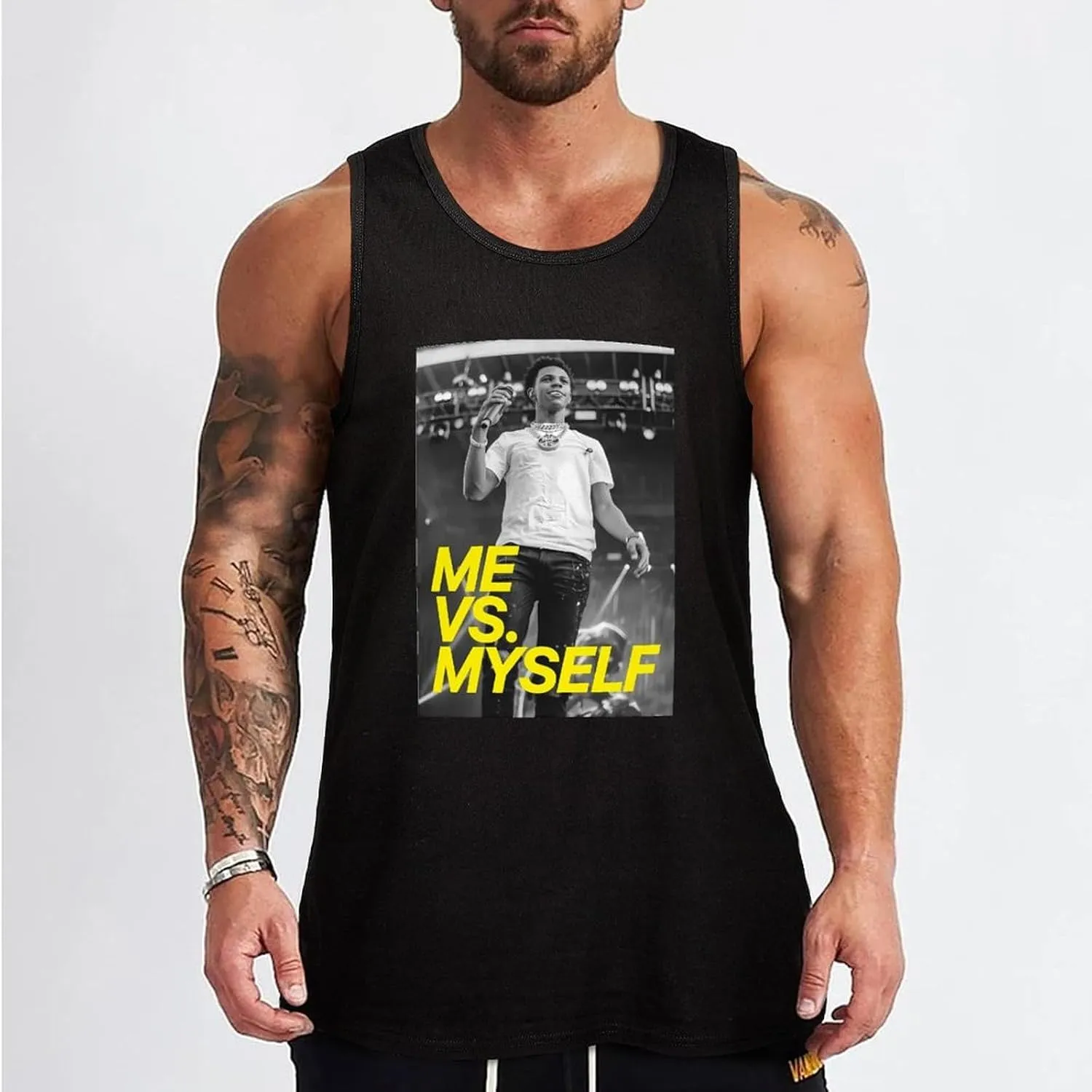 Men's Moisture-Wicking Sleeveless Shirt Durable Athletic Tank Trendy Basic Tank Top