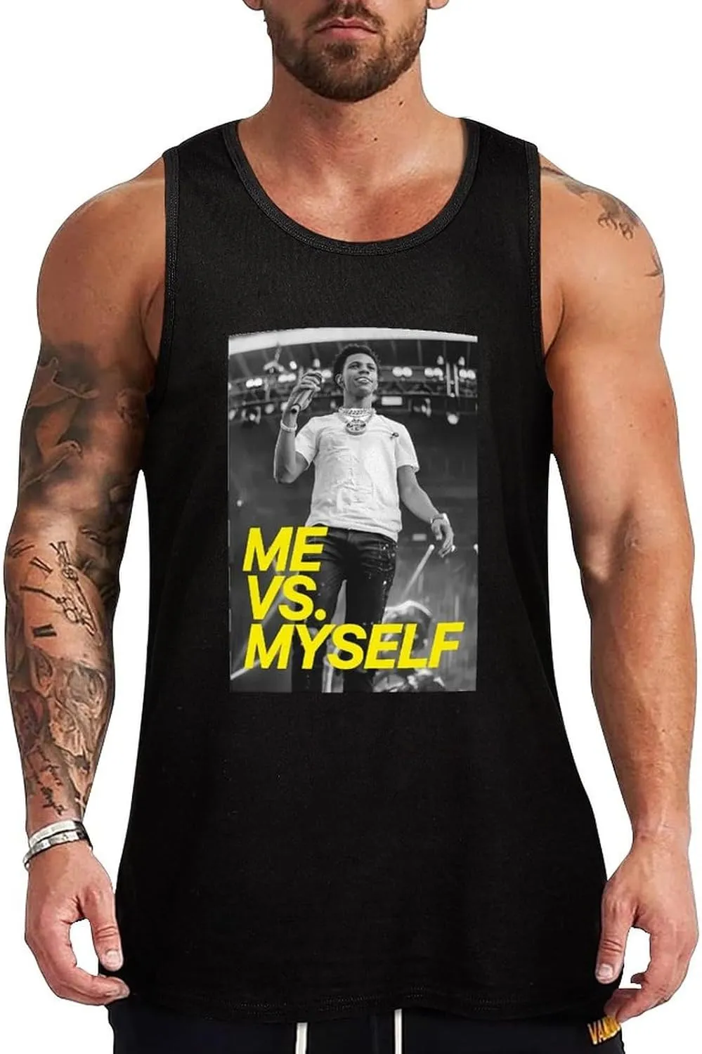 Men's Moisture-Wicking Sleeveless Shirt Durable Athletic Tank Trendy Basic Tank Top