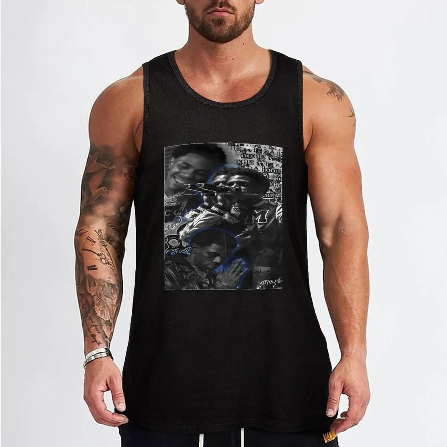 Men's Moisture-Wicking Sleeveless Shirt Durable Athletic Tank Trendy Basic Tank Top