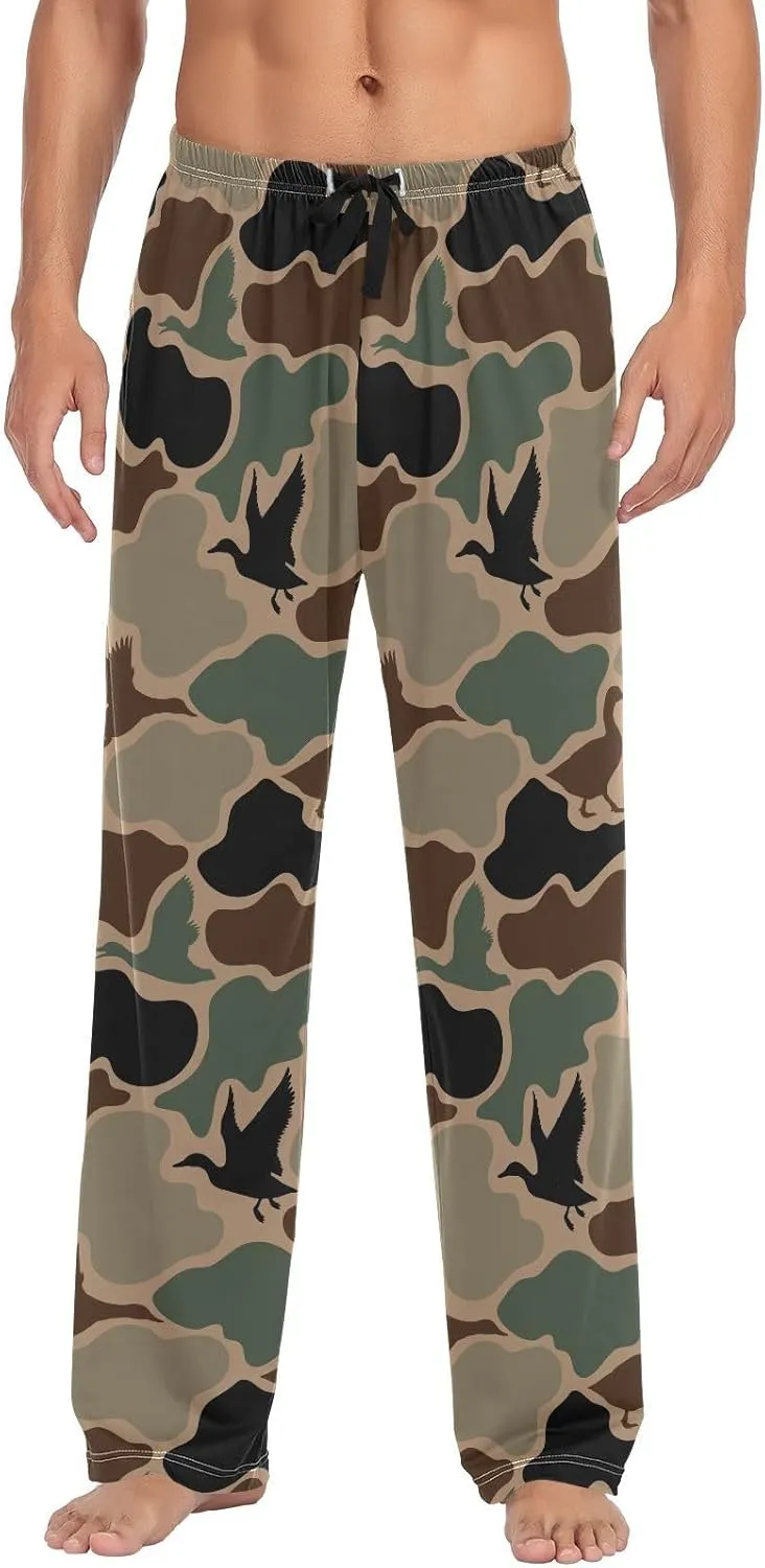 Mens Pajama Bottoms with Pockets Super Soft Wide Leg Sleep Lounge Pants for Men