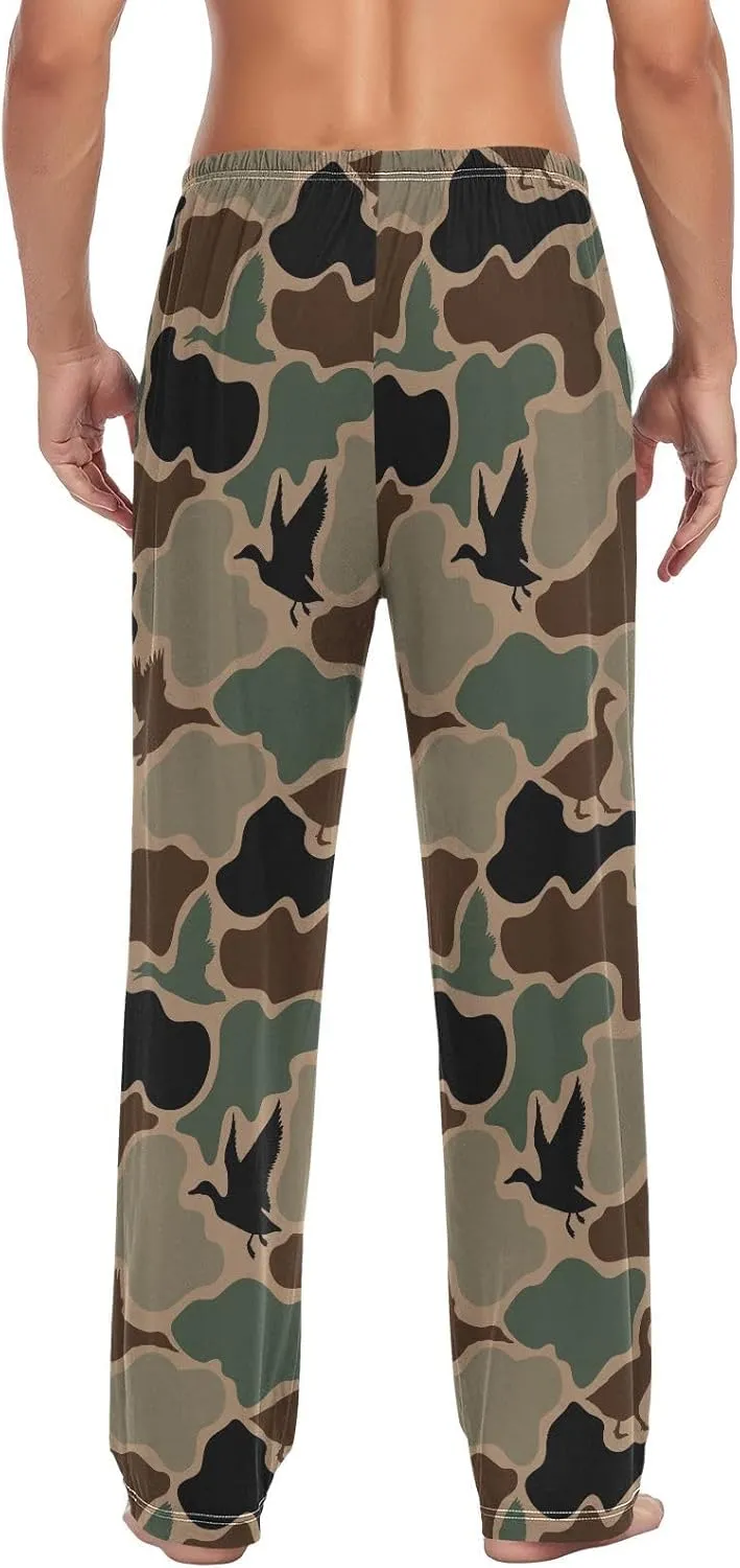 Mens Pajama Bottoms with Pockets Super Soft Wide Leg Sleep Lounge Pants for Men