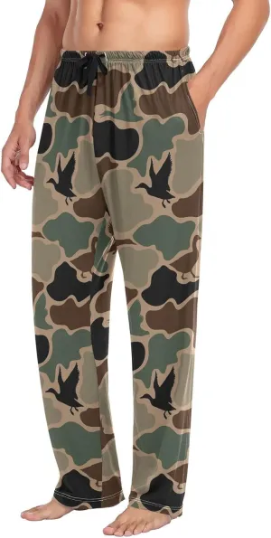 Mens Pajama Bottoms with Pockets Super Soft Wide Leg Sleep Lounge Pants for Men