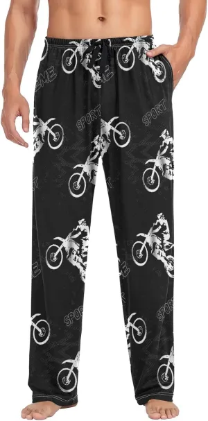 Men's Pajama Pants Straight Trouser Sleep Lounge Pants Sleepwear with Pockets
