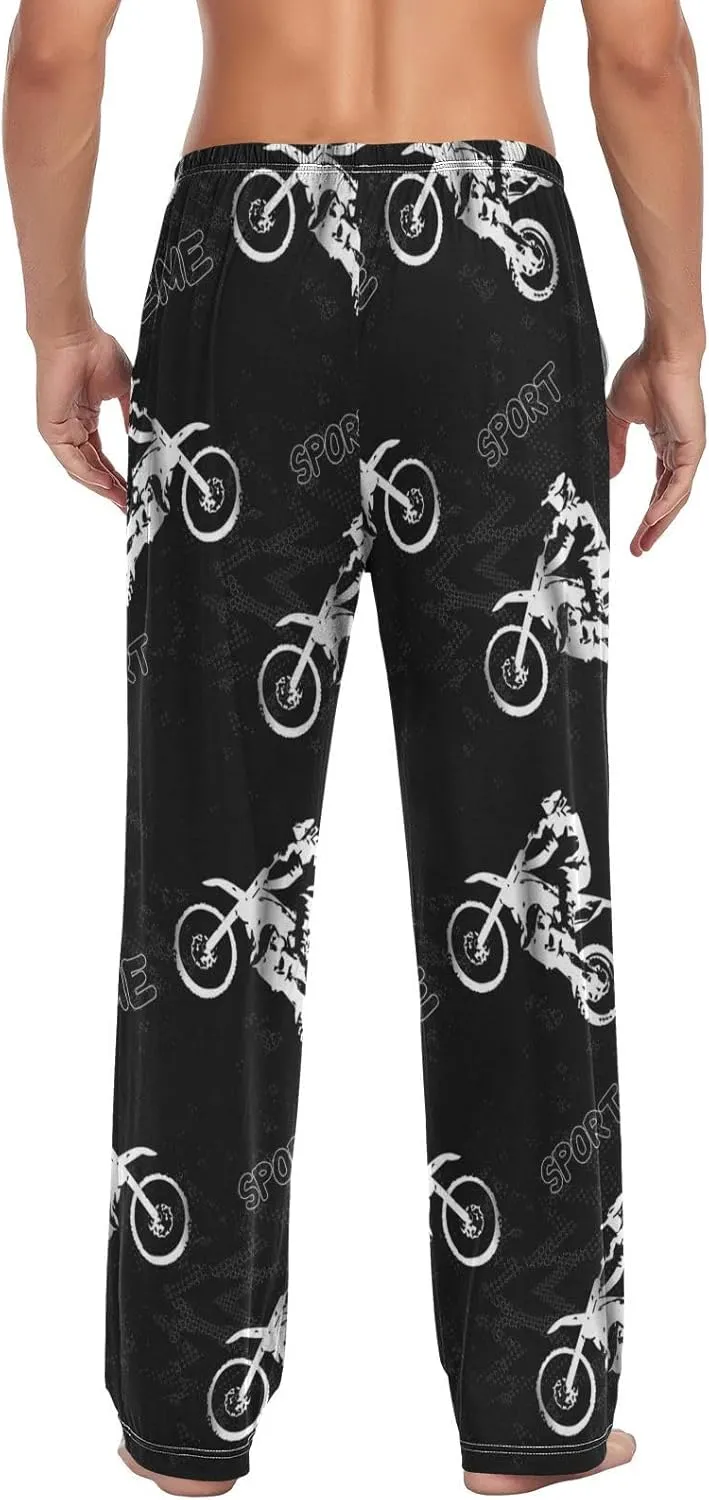 Men's Pajama Pants Straight Trouser Sleep Lounge Pants Sleepwear with Pockets
