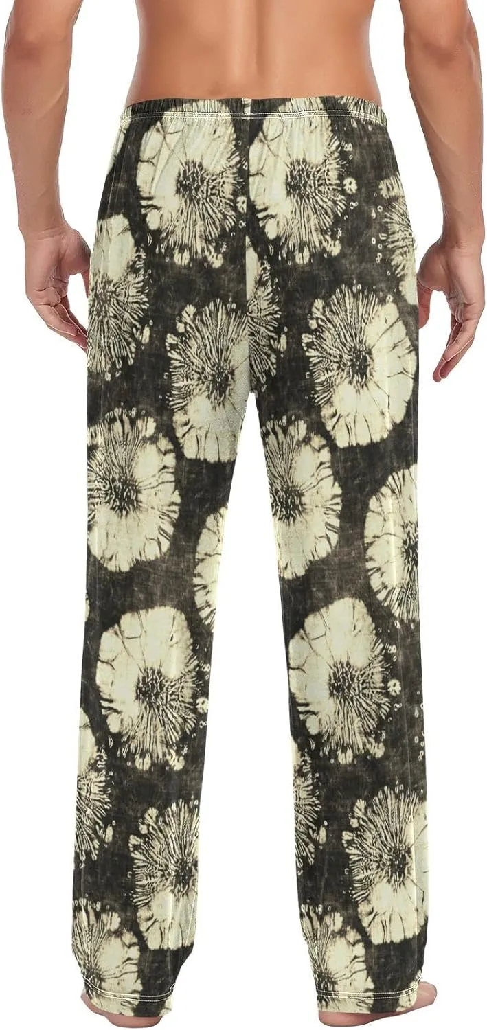 Men's Pajama Pants Straight Trouser Sleep Lounge Pants Sleepwear with Pockets