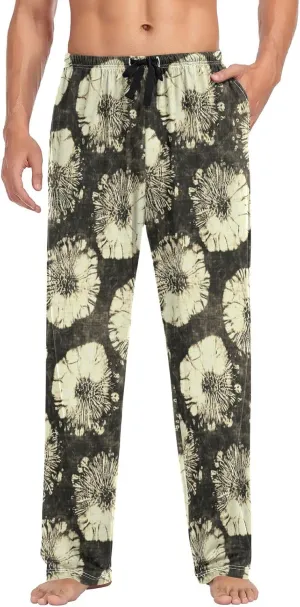 Men's Pajama Pants Straight Trouser Sleep Lounge Pants Sleepwear with Pockets
