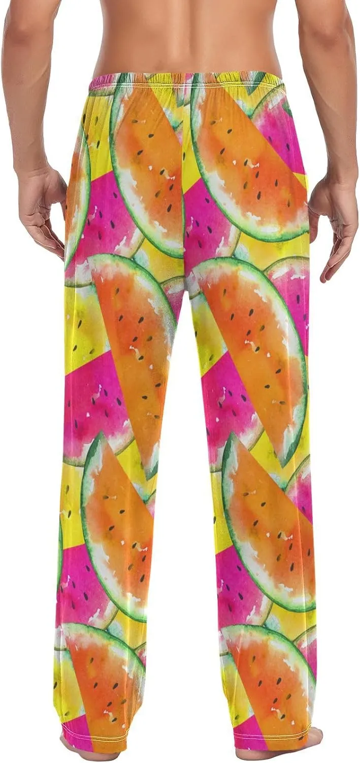 Men's Pajama Pants Straight Trouser Sleep Lounge Pants Sleepwear with Pockets