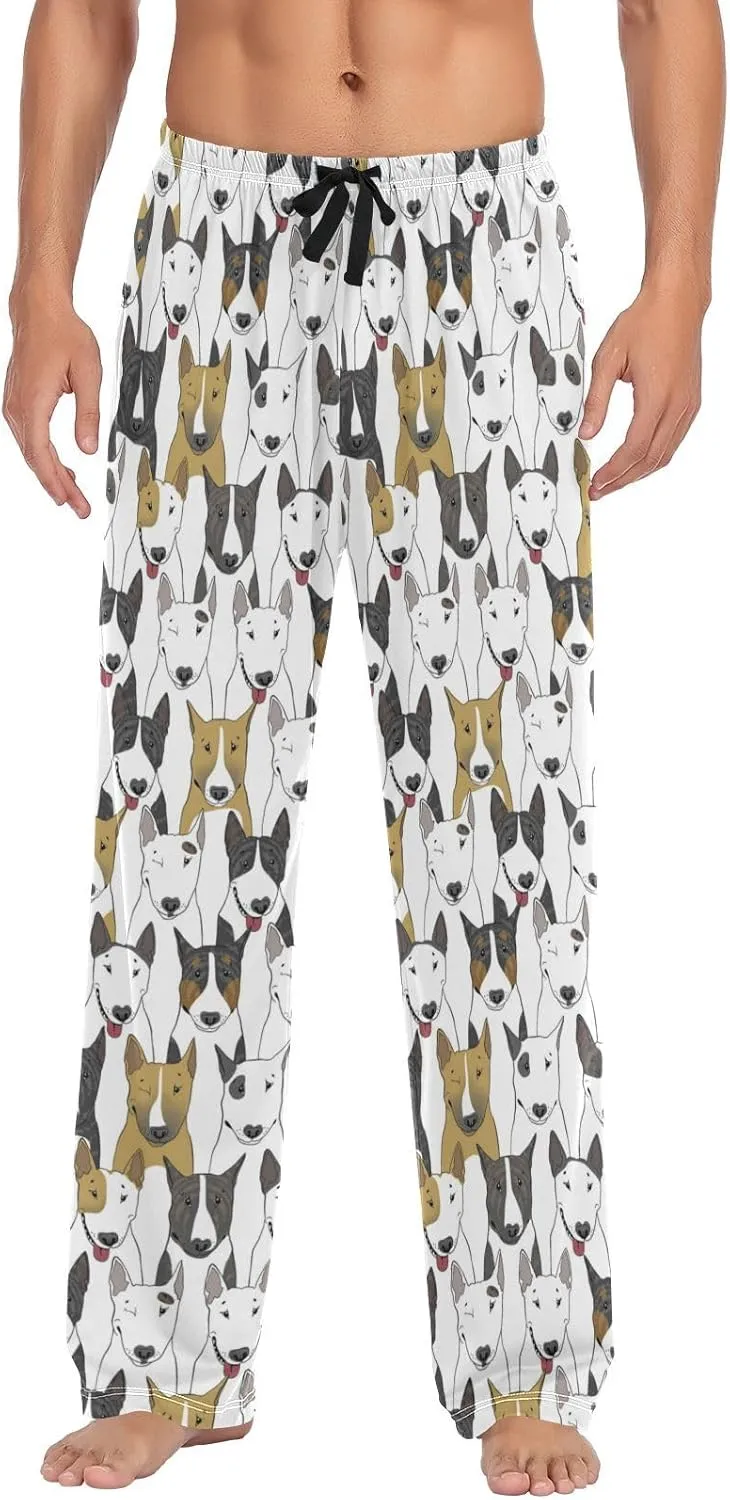 Men's Pajama Pants Straight Trouser Sleep Lounge Pants Sleepwear with Pockets
