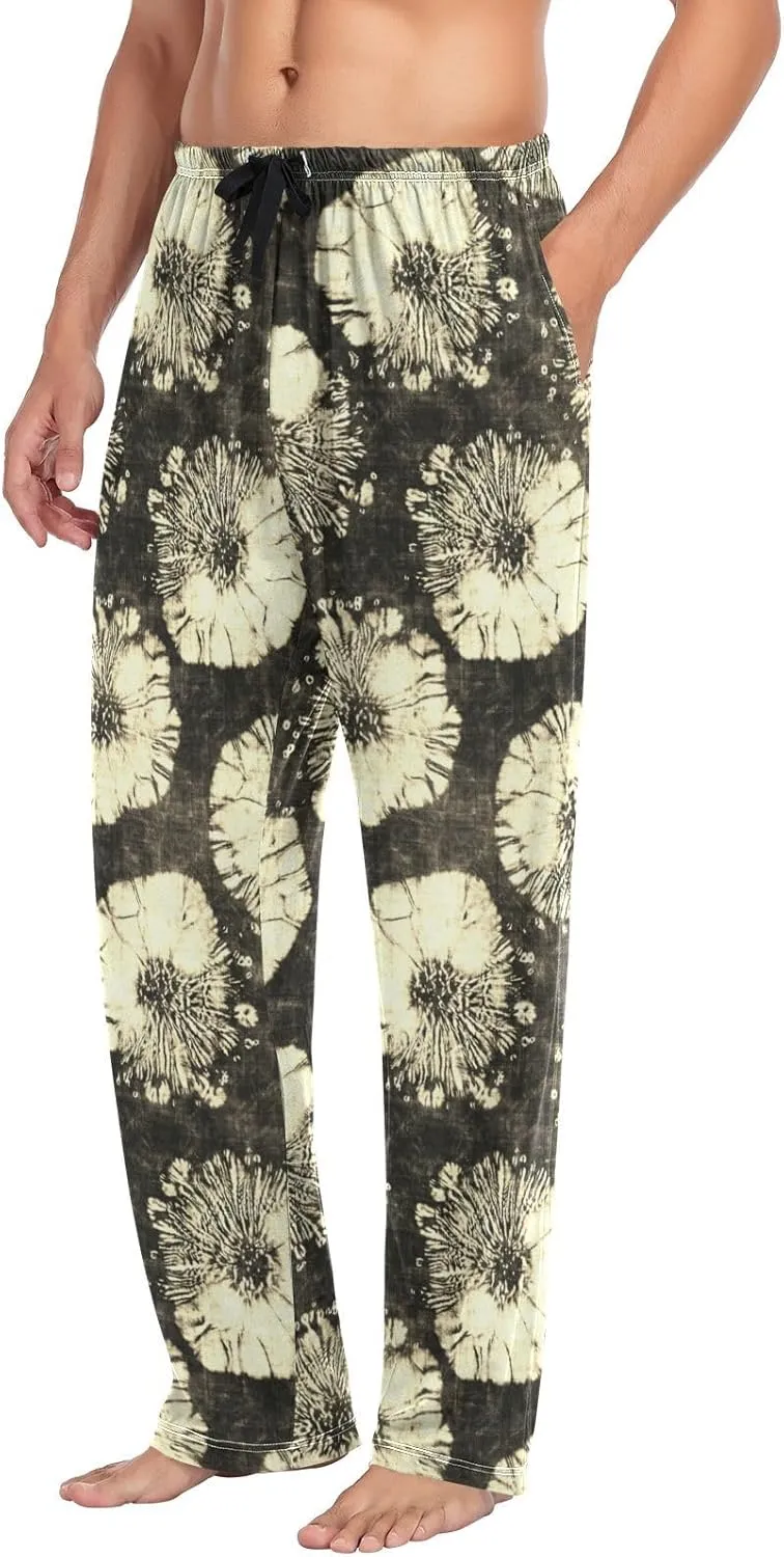 Men's Pajama Pants Straight Trouser Sleep Lounge Pants Sleepwear with Pockets