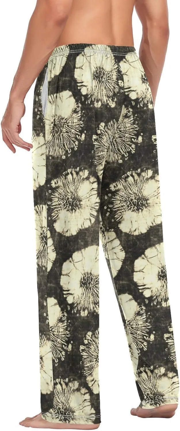 Men's Pajama Pants Straight Trouser Sleep Lounge Pants Sleepwear with Pockets