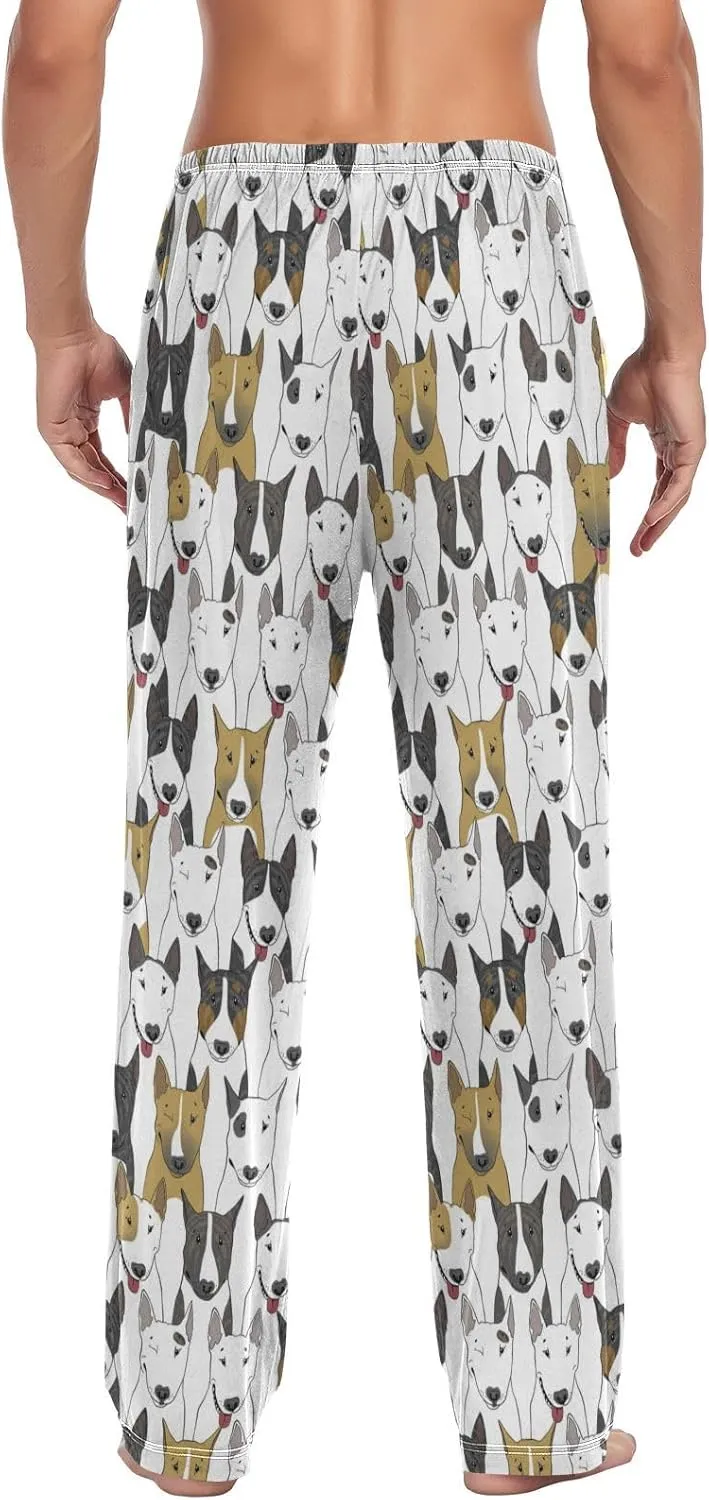 Men's Pajama Pants Straight Trouser Sleep Lounge Pants Sleepwear with Pockets