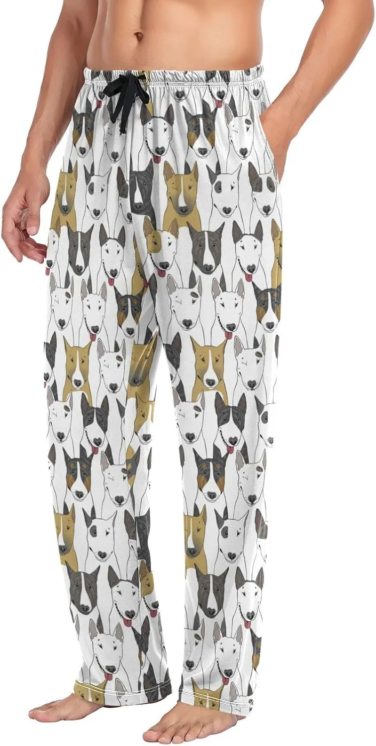 Men's Pajama Pants Straight Trouser Sleep Lounge Pants Sleepwear with Pockets