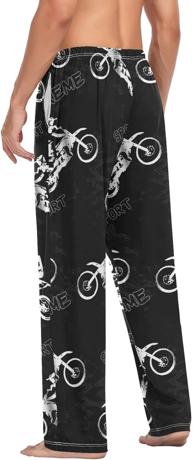 Men's Pajama Pants Straight Trouser Sleep Lounge Pants Sleepwear with Pockets