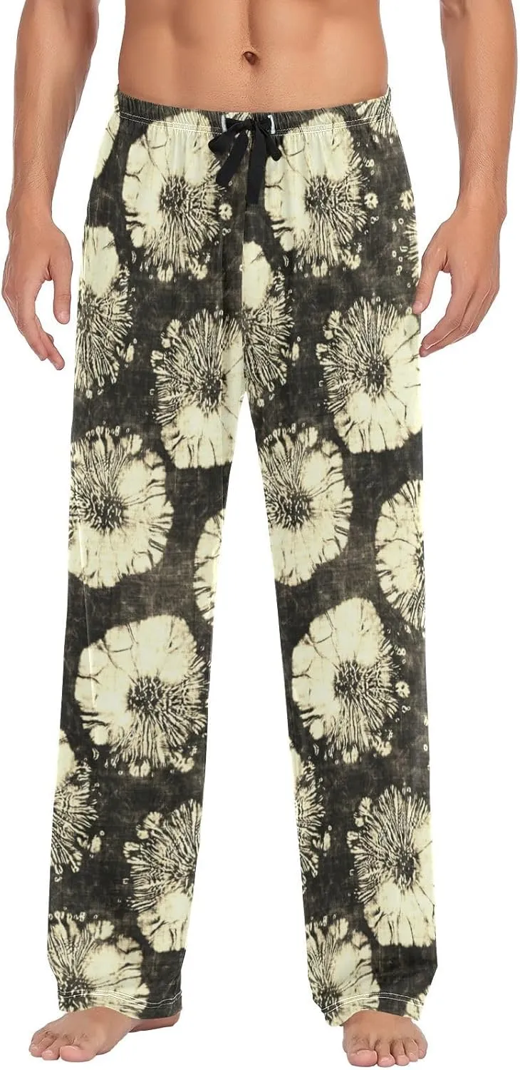 Men's Pajama Pants Straight Trouser Sleep Lounge Pants Sleepwear with Pockets