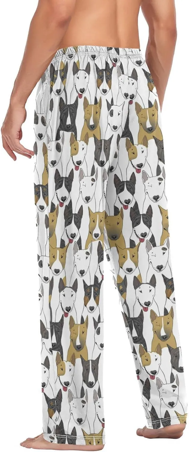 Men's Pajama Pants Straight Trouser Sleep Lounge Pants Sleepwear with Pockets