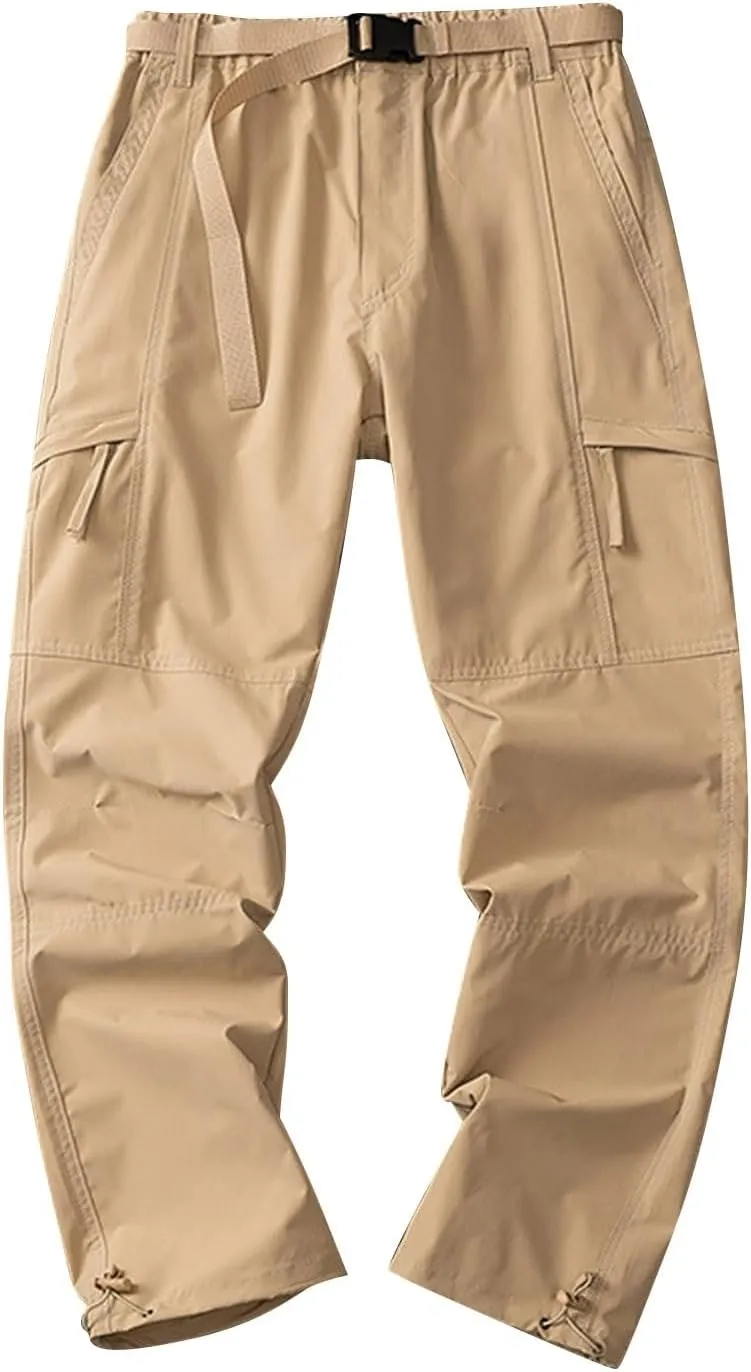 Mens Pants Cargo Joggers Casual Joggers Pants Stretch Drawstring Elastic Waist Tapered Leg Sweatpants with Pockets