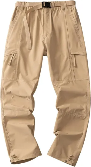 Mens Pants Cargo Joggers Casual Joggers Pants Stretch Drawstring Elastic Waist Tapered Leg Sweatpants with Pockets