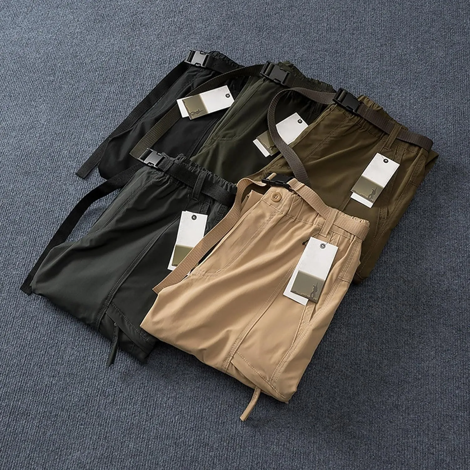 Mens Pants Cargo Joggers Casual Joggers Pants Stretch Drawstring Elastic Waist Tapered Leg Sweatpants with Pockets