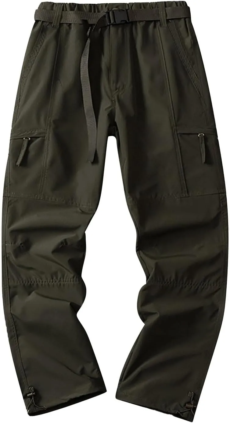 Mens Pants Cargo Joggers Casual Joggers Pants Stretch Drawstring Elastic Waist Tapered Leg Sweatpants with Pockets