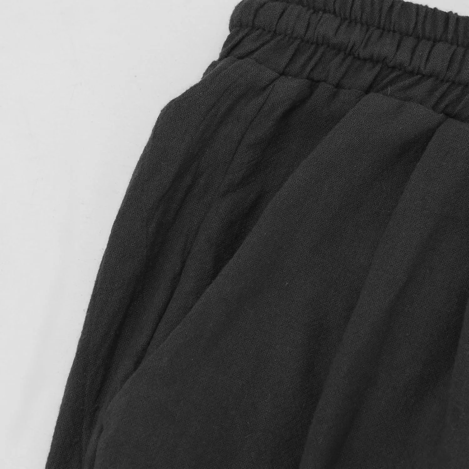 Mens Pants Casual Cinch Bottom Harem Pants Elastic Waist Drawstring Tapered Pant Baggy Breathable Jogger with Pockets