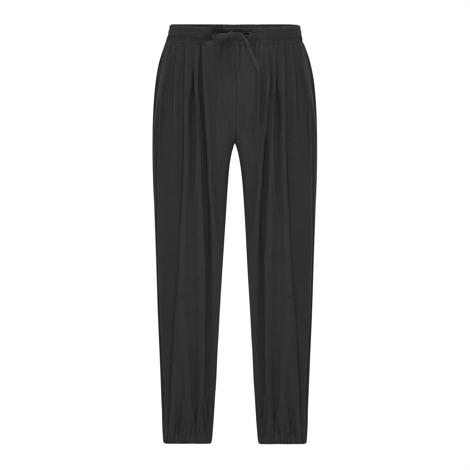 Mens Pants Casual Cinch Bottom Harem Pants Elastic Waist Drawstring Tapered Pant Baggy Breathable Jogger with Pockets